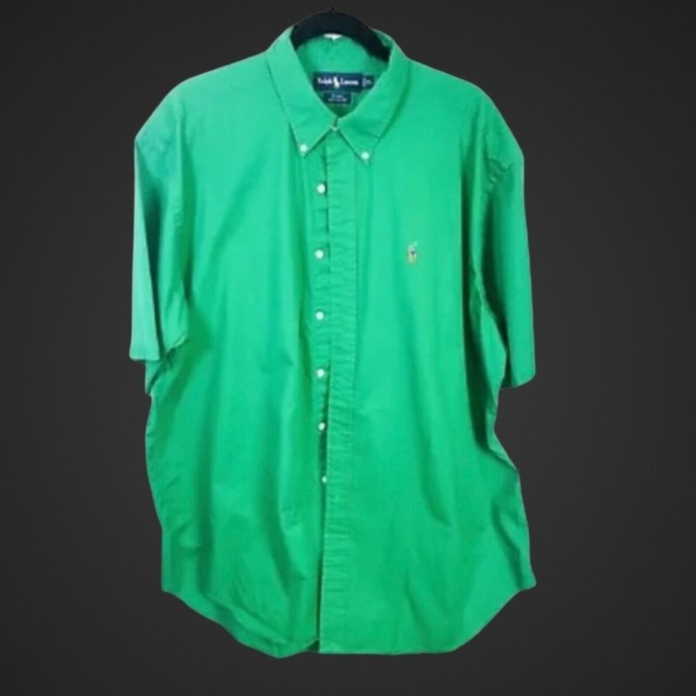 Ralph Lauren Blake Shirt XL Green Short Sleeve